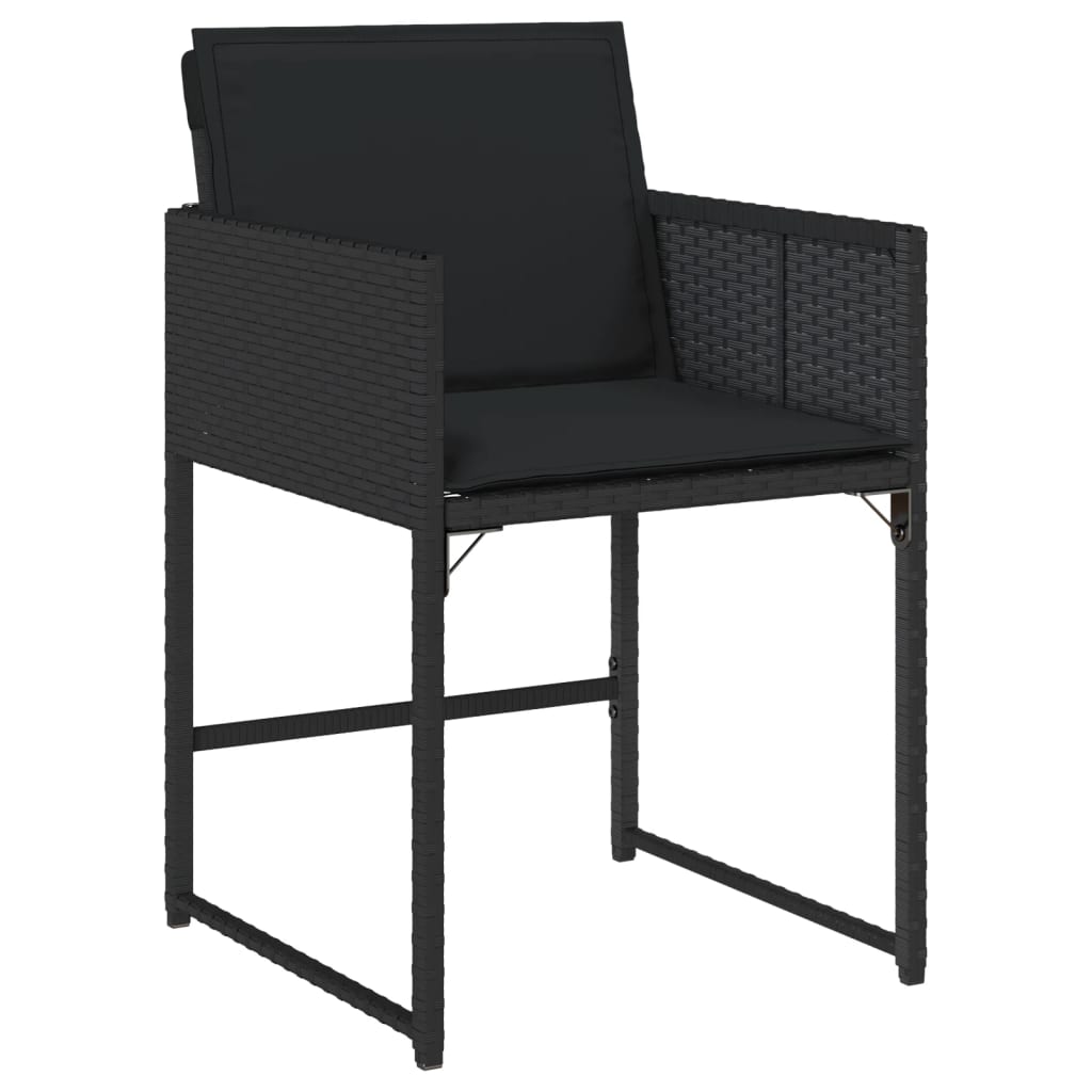 Stół ogrodowy z krzesłem rattan PE, czarny, 275x106x73 cm