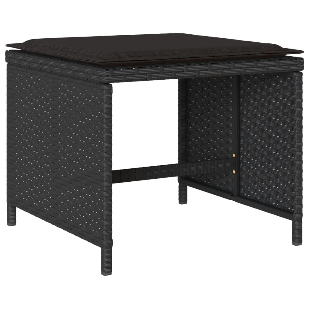 vidaXL 9-delige Tuinset poly rattan zwart afbeelding