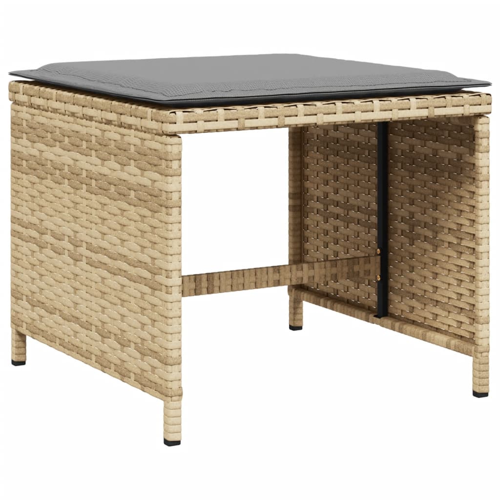 vidaXL 15-delige Tuinset met kussens poly rattan gemengd beige afbeelding