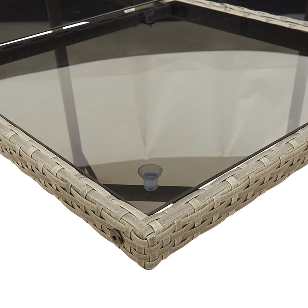 vidaXL 17-teiliges Garten-Ess-Set mit Kissen, grau, Polyrattan – Bild 4