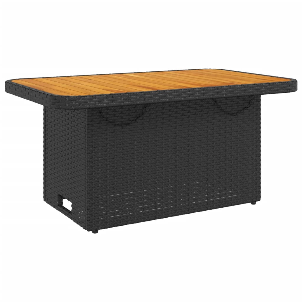 vidaXL 4-delige Tuinset met kussens poly rattan zwart afbeelding