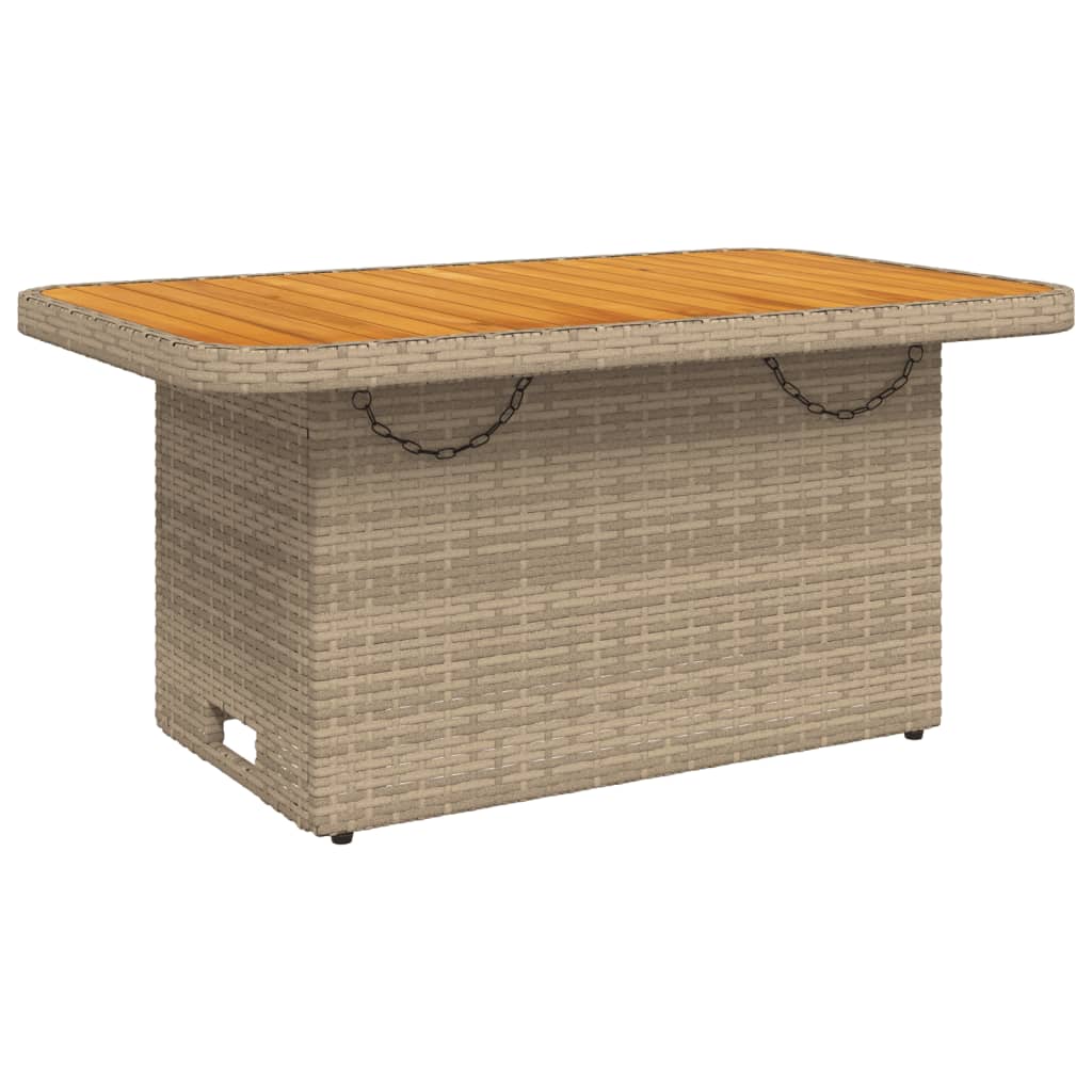 vidaXL 4-delige Tuinset met kussens poly rattan beige afbeelding