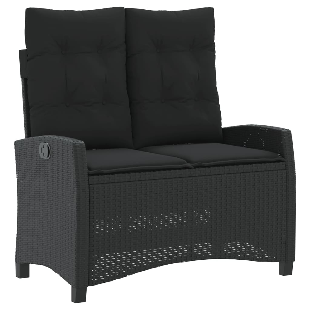 Thumbnail - vidaXL 2-tlg. Garten-Essgruppe mit Kissen Schwarz Poly Rattan