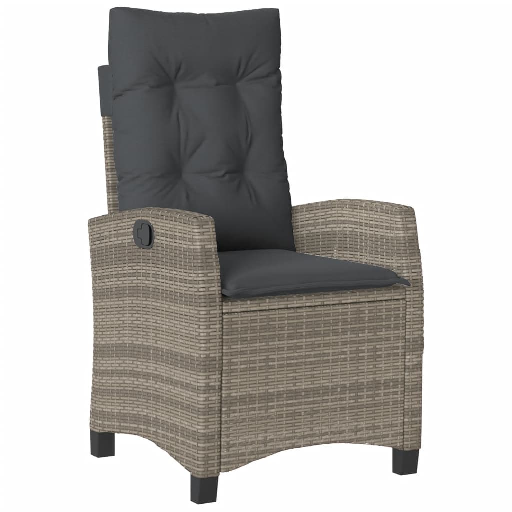 vidaXL 5-delige Tuinset met kussens poly rattan grijs afbeelding