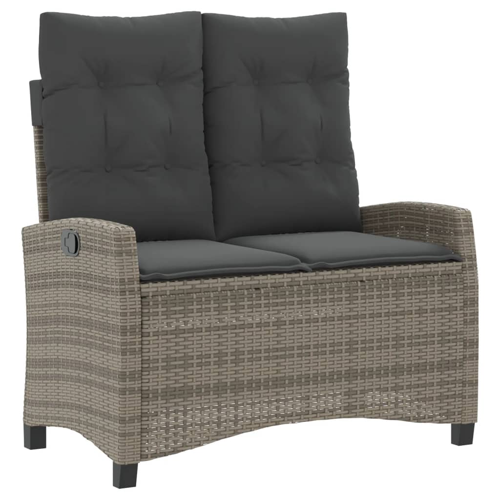 vidaXL 4-delige Tuinset met kussens poly rattan grijs afbeelding