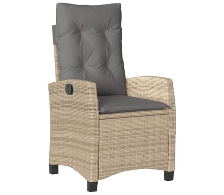 vidaXL 4-tlg. Garten-Essgruppe mit Kissen Beige Poly Rattan