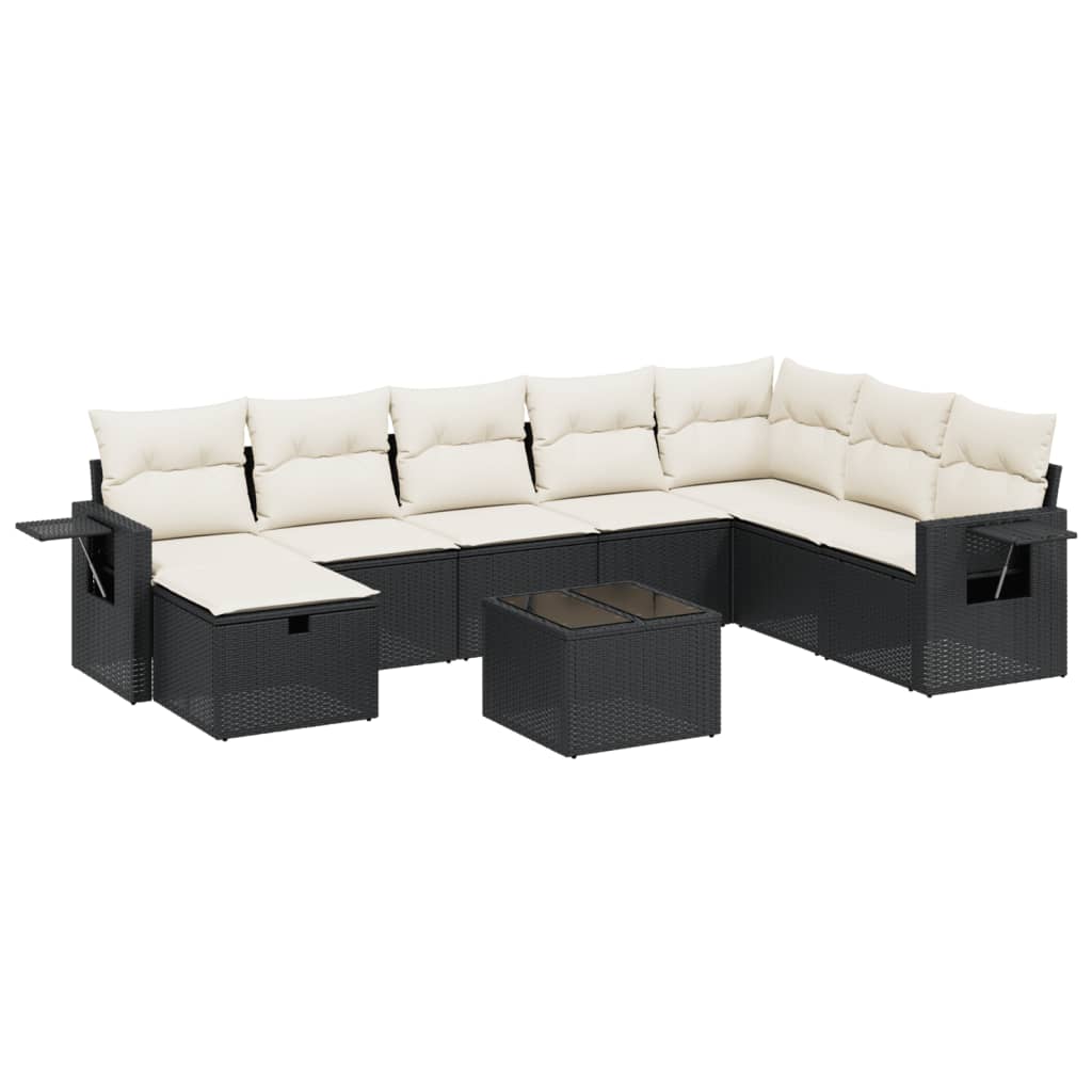 Thumbnail - vidaXL 9-tlg. Garten-Sofagarnitur mit Kissen Schwarz Poly Rattan