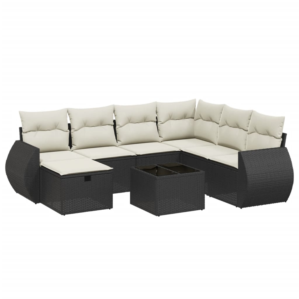 Thumbnail - vidaXL 8-tlg. Garten-Sofagarnitur mit Kissen Schwarz Poly Rattan