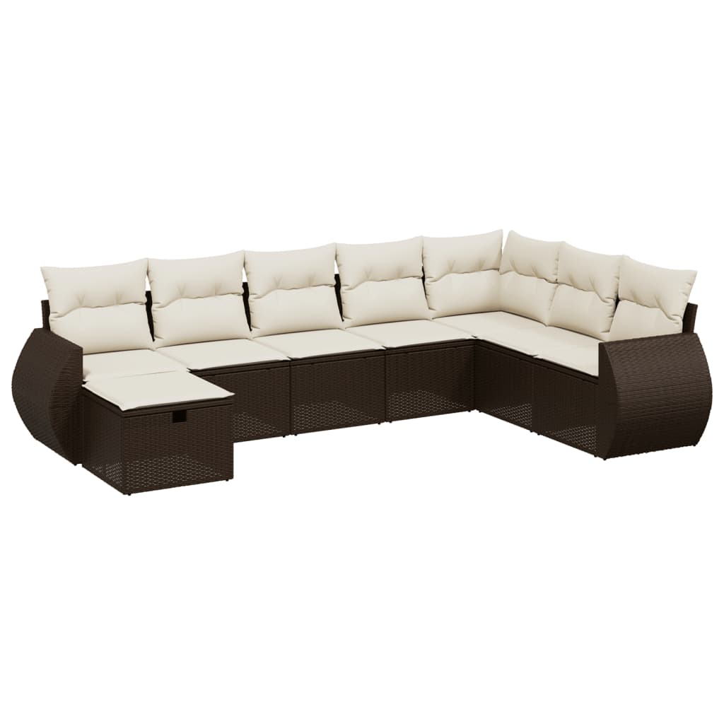 Thumbnail - vidaXL 8-tlg. Garten-Sofagarnitur mit Kissen Braun Poly Rattan