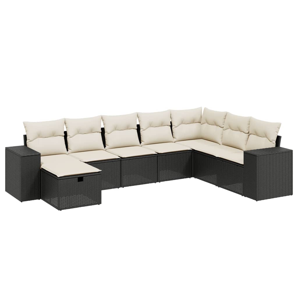 Thumbnail - vidaXL 8-tlg. Garten-Sofagarnitur mit Kissen Schwarz Poly Rattan