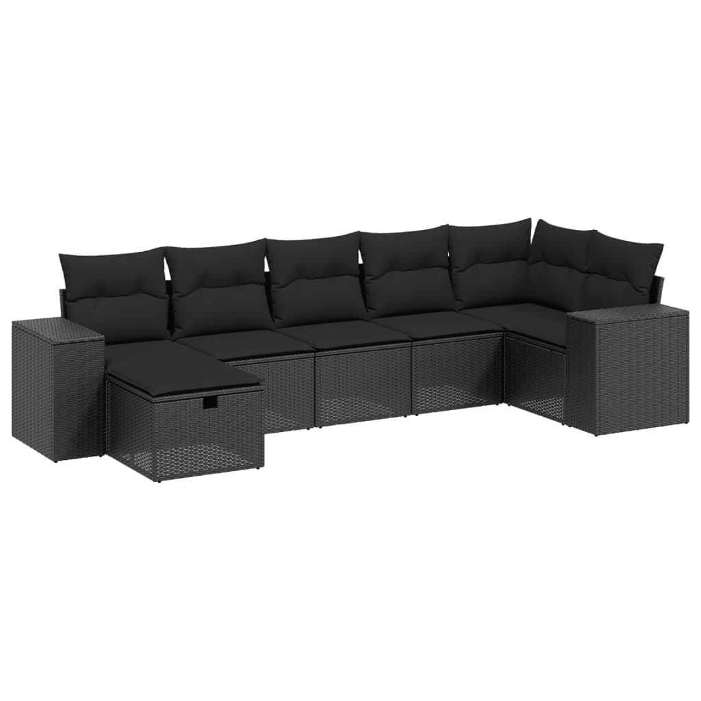 Thumbnail - vidaXL 8-tlg. Garten-Sofagarnitur mit Kissen Schwarz Poly Rattan