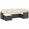 vidaXL 6-osaline aiadiivani komplekt patjadega, must, pol&uuml;rotang