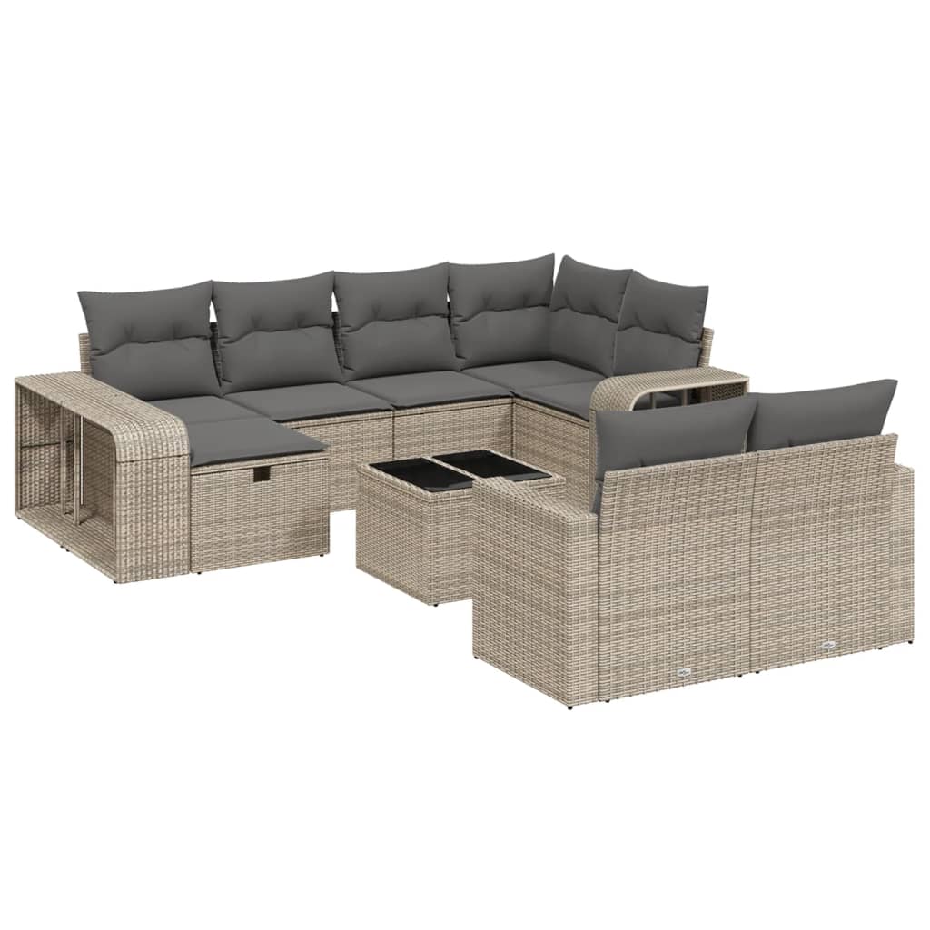 Thumbnail - vidaXL 11-tlg. Garten-Sofagarnitur mit Kissen Grau Poly Rattan