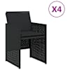 vidaXL aiatoolid patjadega 4 tk, must, pol&uuml;rotang