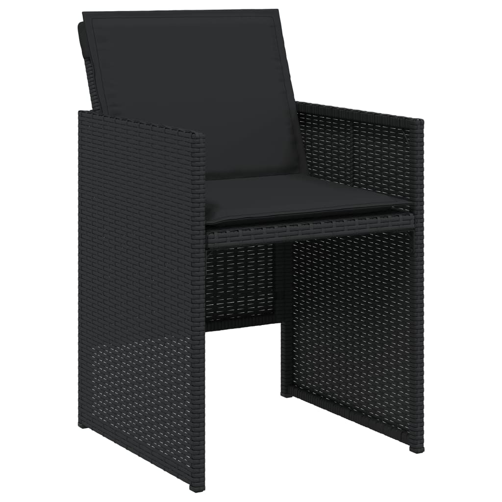 vidaXL Tuinstoelen 4 st met kussens poly rattan zwart, foto 4