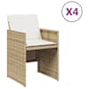 vidaXL aiatoolid koos istmepatjadega 4 tk, beež, pol&uuml;rotang