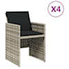 vidaXL aiatoolid patjadega 4 tk, helehall, pol&uuml;rotang