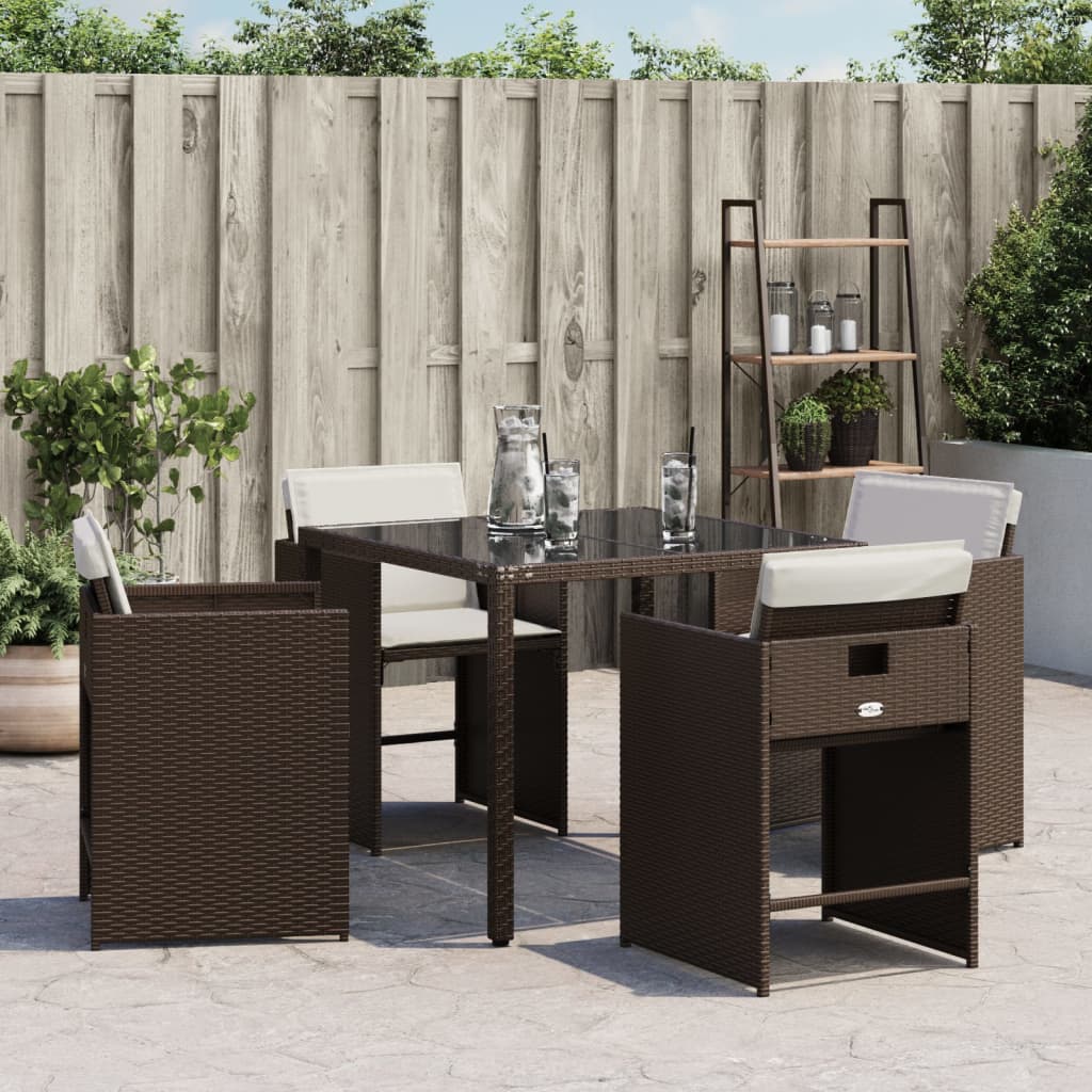 Thumbnail - vidaXL Gartenstühle mit Kissen 4 Stk. Braun Poly Rattan