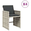 vidaXL aiatoolid patjadega 4 tk, helehall, pol&uuml;rotang