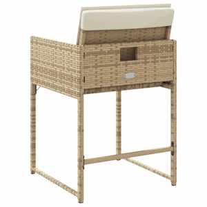 Zahradní křesla s poduškami 4 ks béžová polyratan - obrázek 7