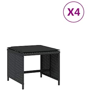 vidaXL aia jalatoed koos istmepatjadega 4 tk, must, pol&uuml;rotang