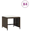 vidaXL aiatoolid koos istmepatjadega 4 tk, pruun, 40x40x35 cm, rotang