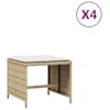 vidaXL aiatoolid koos istmepatjadega 4 tk, beež, 40x40x35 cm, rotang
