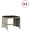vidaXL aiatoolid koos istmepatjadega 4 tk helehall, 40x40x35 cm rotang