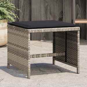 Vrtni stolčki z blazinami 4 kosi sv. sivi 40x40x35 cm PE ratan