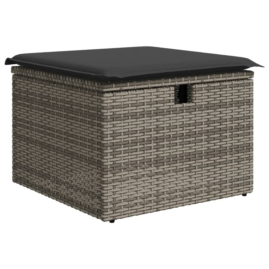 vidaXL 7-delige Loungeset met kussens poly rattan grijs afbeelding