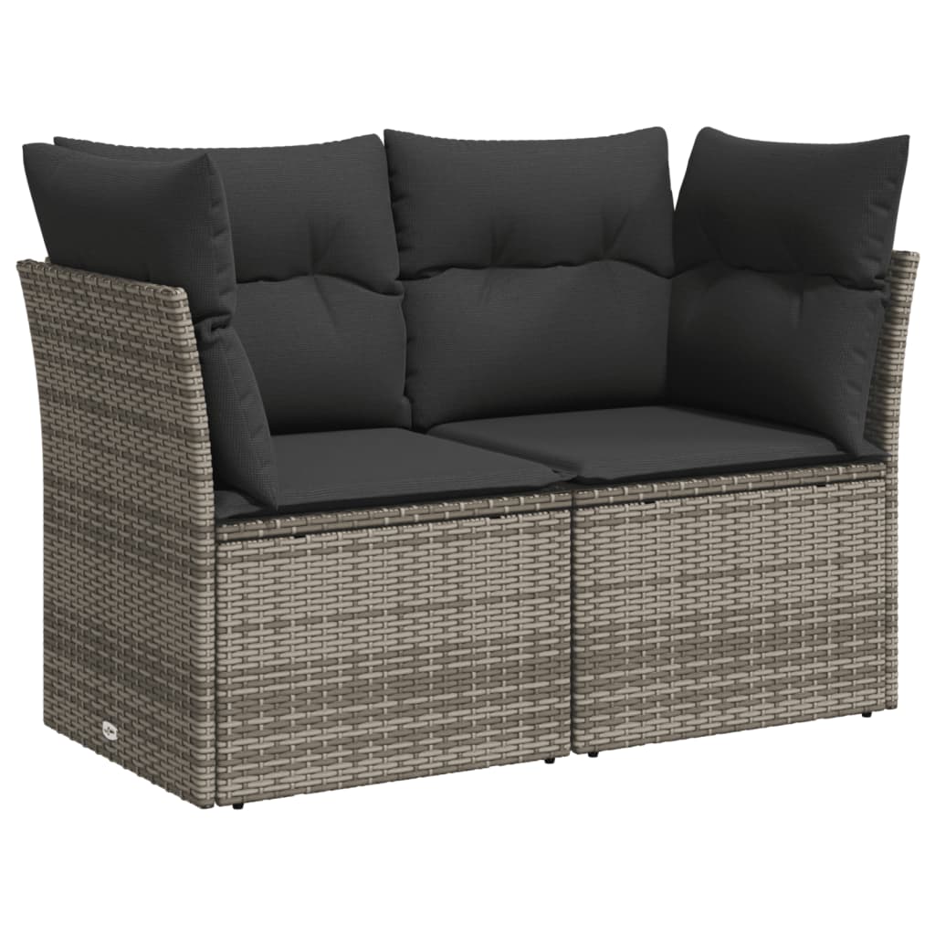 vidaXL 8-delige Loungeset met kussens poly rattan grijs afbeelding