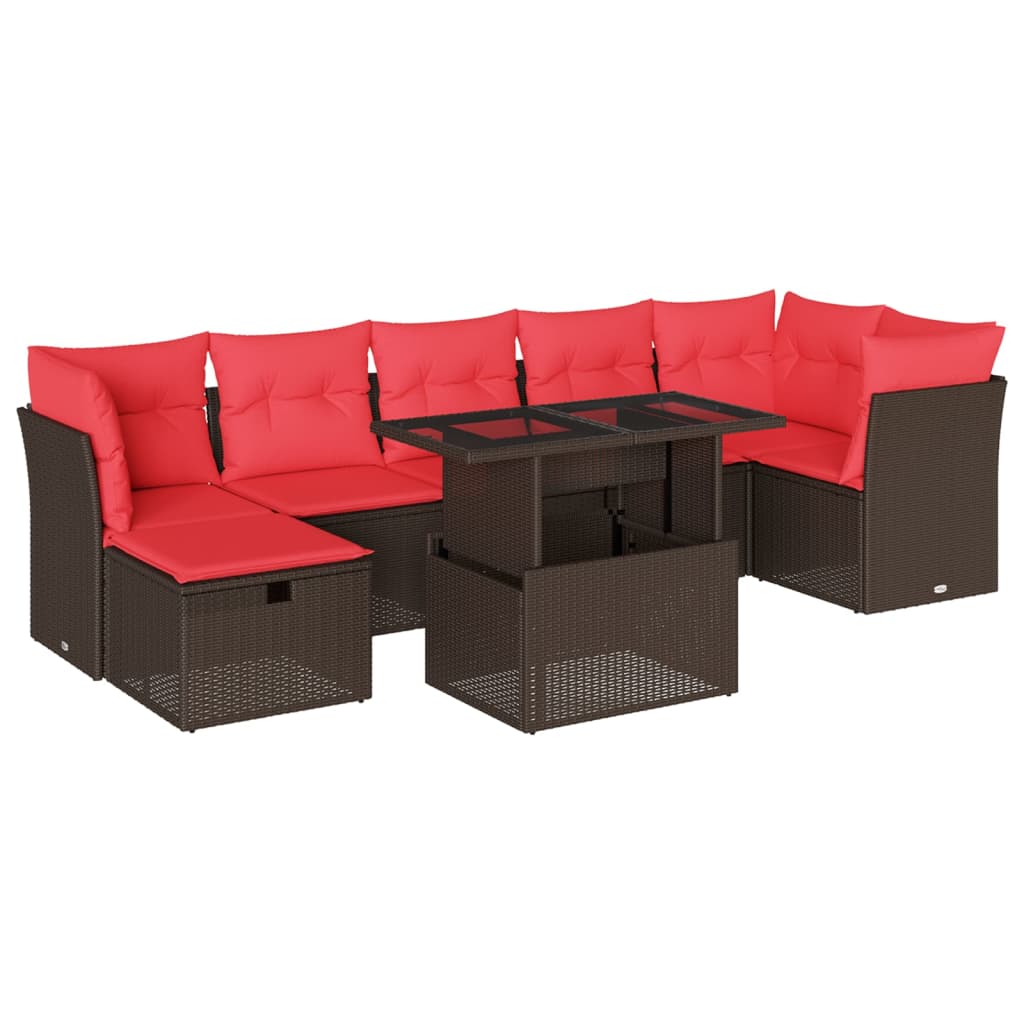 Thumbnail - vidaXL 8-teiliges Gartensofa-Set mit Kissen, braun, Polyrattan