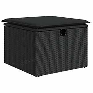 8dílná zahradní sedací souprava s poduškami černá polyratan - obrázek 6