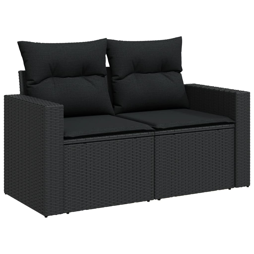 Thumbnail - vidaXL 6-tlg. Garten-Sofagarnitur mit Kissen Schwarz Poly Rattan