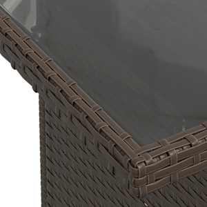 Vrtna sedežna garnitura 8-delna z blazinami rjav poli ratan - slika 12