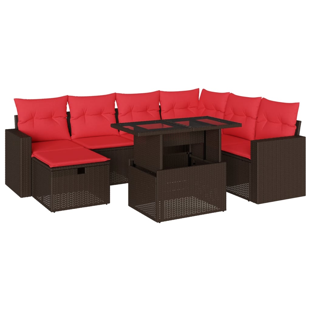 Thumbnail - vidaXL 8-teiliges Gartensofa-Set mit Kissen, braun, Polyrattan