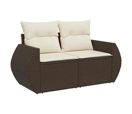 vidaXL Set canapele de grădină cu perne, 8 piese, maro, poliratan