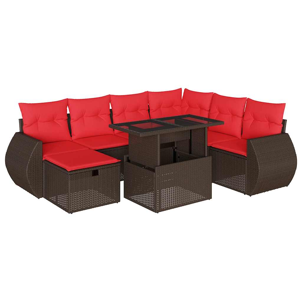 Thumbnail - vidaXL 8-teiliges Gartensofa-Set mit Kissen, braun, Polyrattan