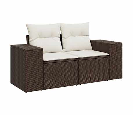 vidaXL Set canapele de grădină cu perne, 6 piese, maro, poliratan