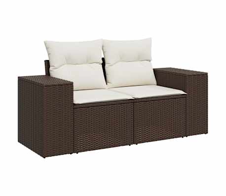 vidaXL Salon de jardin avec coussins 9 pcs marron r&eacute;sine tress&eacute;e