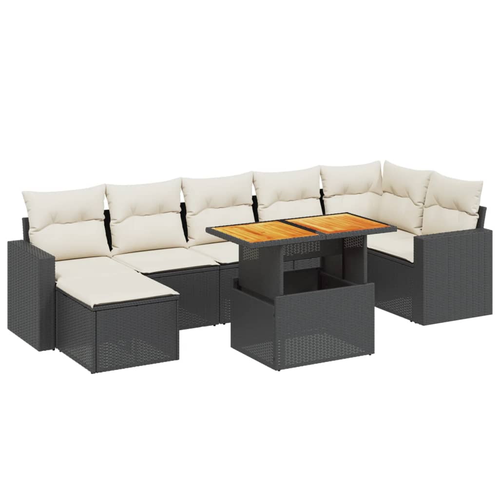 Thumbnail - vidaXL 8-tlg. Garten-Sofagarnitur mit Kissen Schwarz Poly Rattan