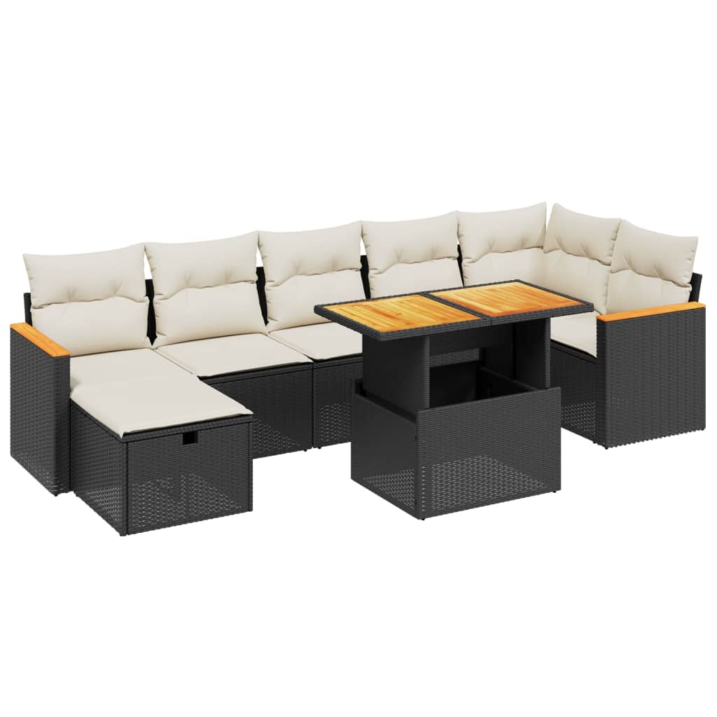 Thumbnail - vidaXL 8-tlg. Garten-Sofagarnitur mit Kissen Schwarz Poly Rattan