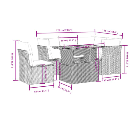 vidaXL Salon de jardin avec coussins 5 pcs beige r&eacute;sine tress&eacute;e