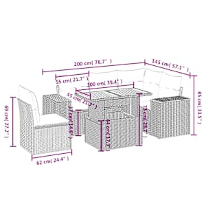vidaXL Salon de jardin avec coussins 6 pcs beige r&eacute;sine tress&eacute;e