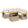vidaXL 6-osaline aiadiivani komplekt patjadega, beež, pol&uuml;rotang
