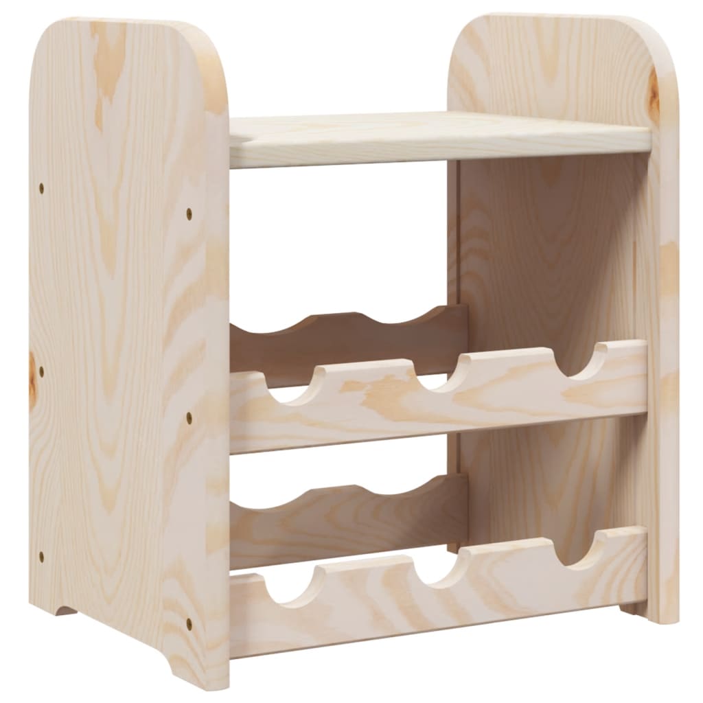 vidaXL Regál na víno s horní policí 33x25x37 cm masivní borové dřevo