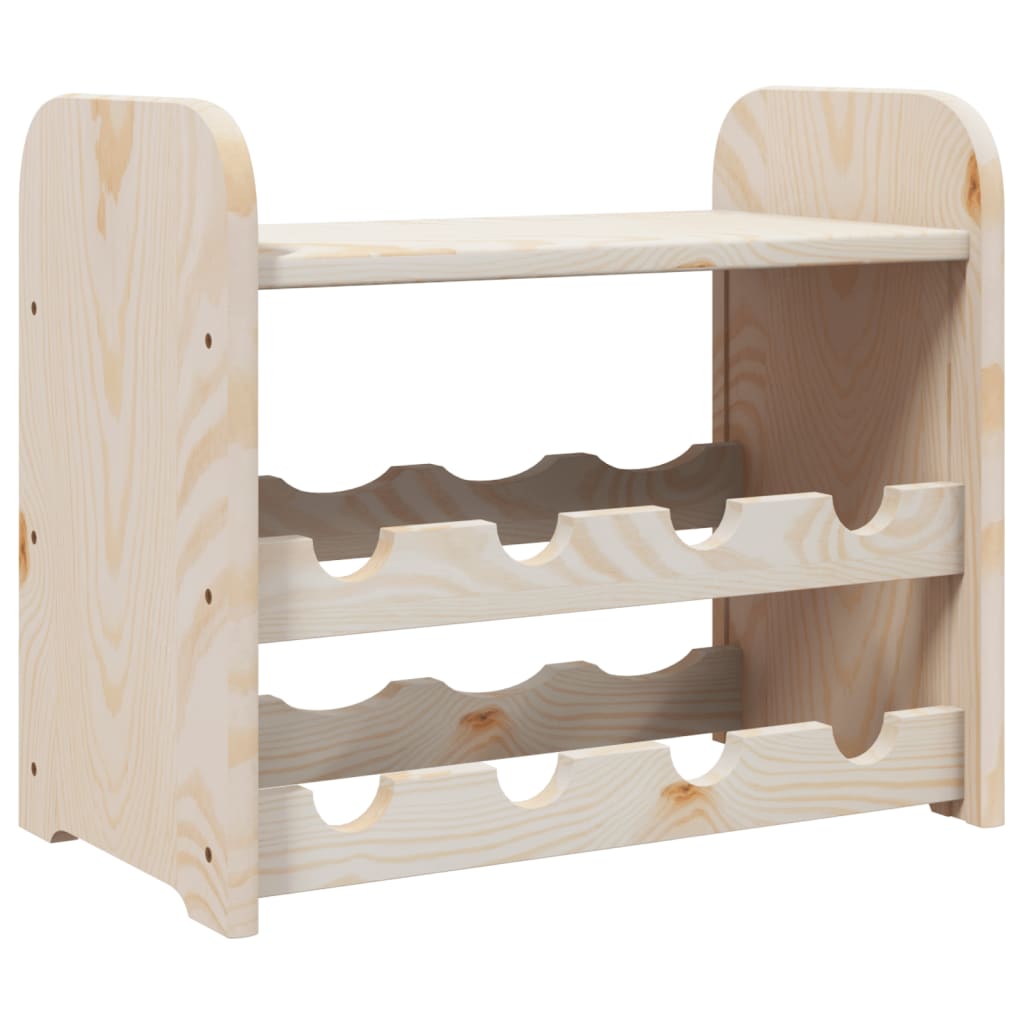 vidaXL Regál na víno s horní policí 43x25x37 cm masivní borové dřevo