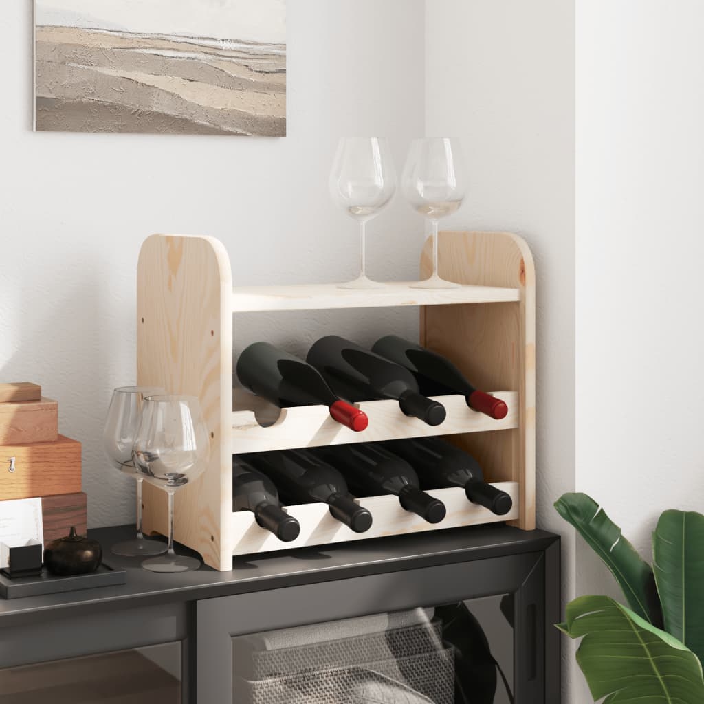 Thumbnail - vidaXL Weinregal mit Oberplatte 43x25x37 cm Massivholz Kiefer