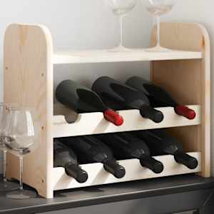Stojalo za vino z zgornjo ploščo 43x25x37 cm trdna borovina