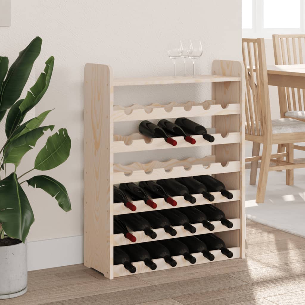 vidaXL Wijnrek met bovenblad 67,5x25x87 cm massief grenenhout afbeelding